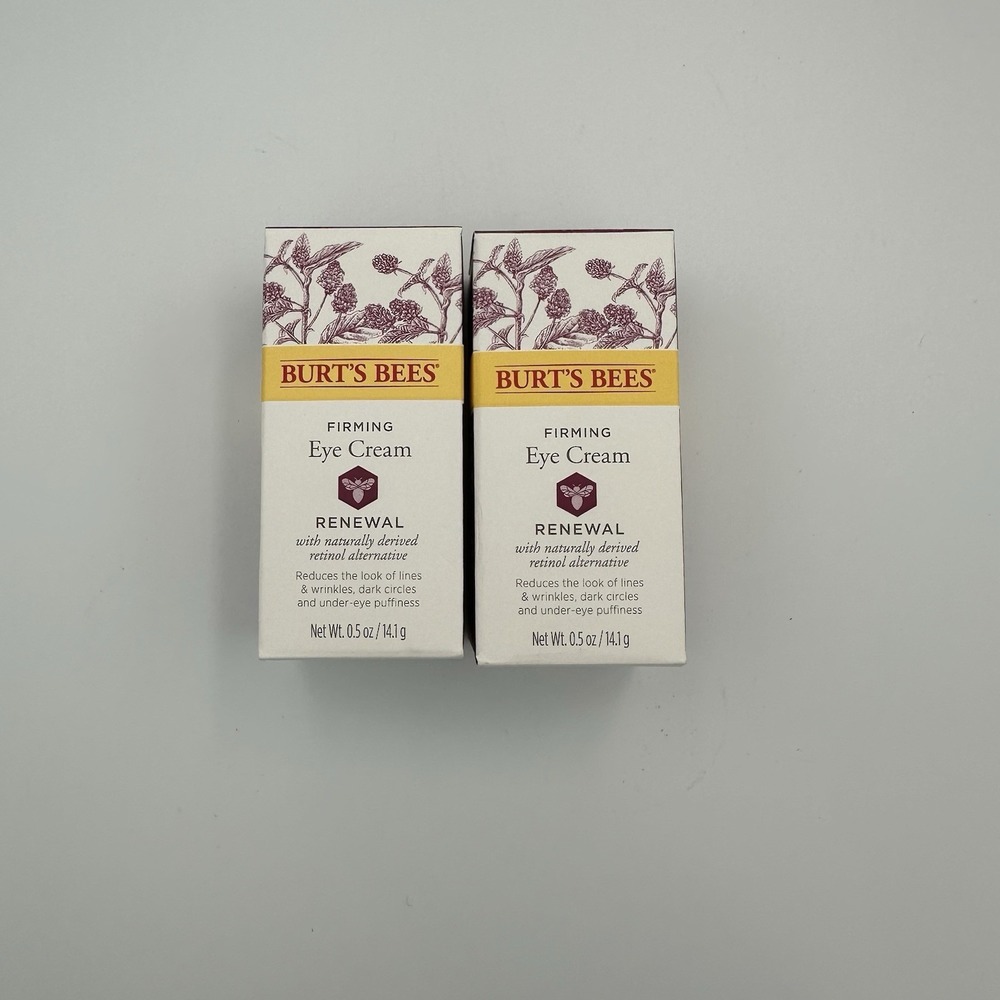 (2) Burt's Bees Firming Eye Cream Renewal Reduces Wrinkles Puffiness Dark Circle